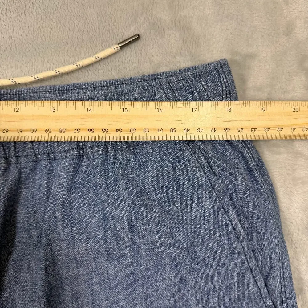 Faherty Mens XL Blue Chambray Drawstring Shorts Elastic Waist Casual Beach